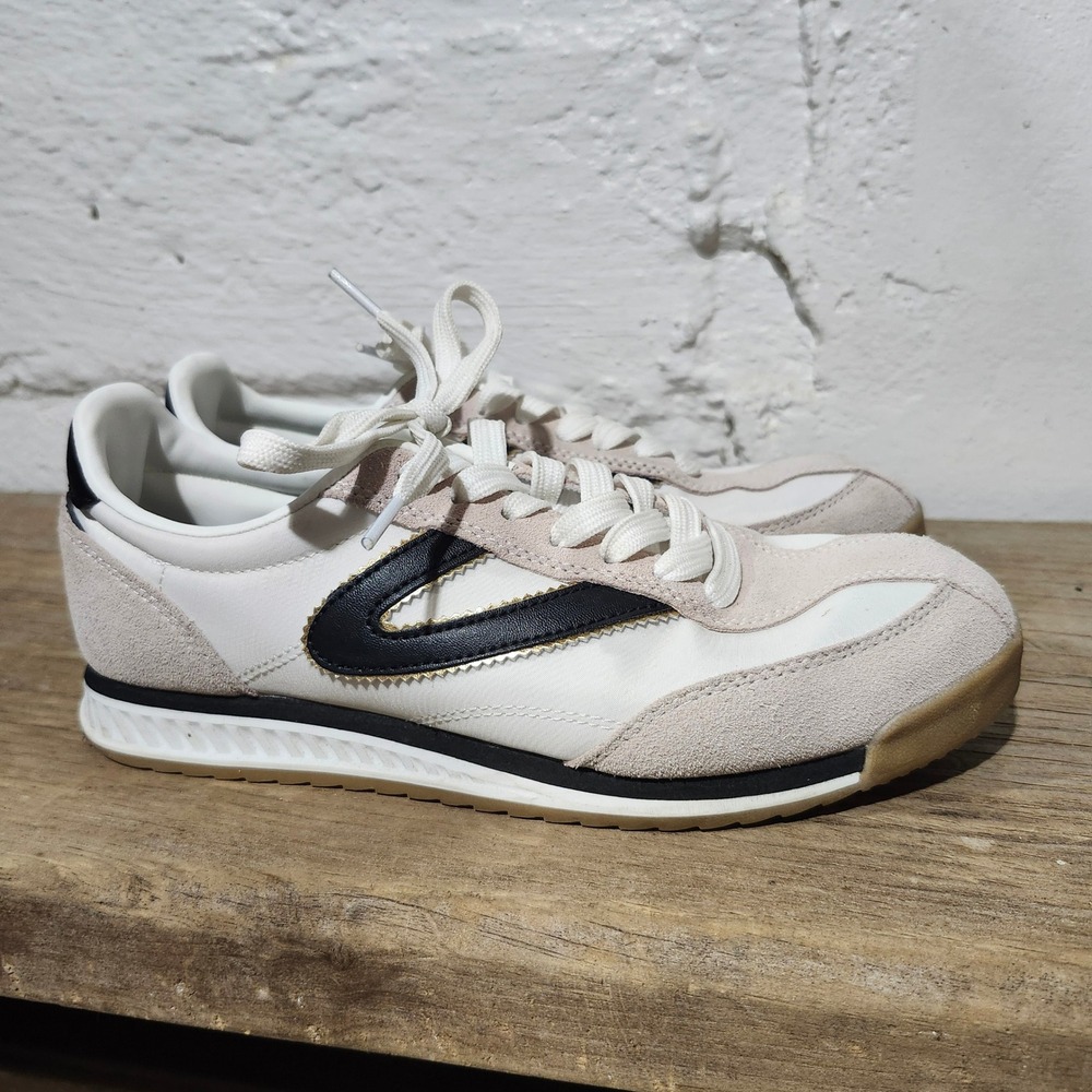 Tretorn Rawlins 2.0 Women Sneakers White Beige Black Retro Low Top Trainers 7.5